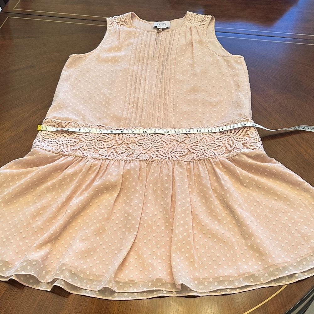 Marchesa Rose Blush Swiss Dot Lace Waist Sleeveless Dress – Size S/M - Picture 14 of 15
